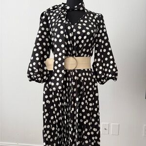 Zara Polka Dot Black and White Dress